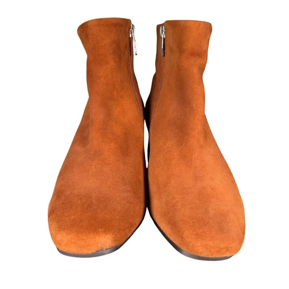 Azura Pizzazz Rust Suede Booties‎ With Heel Women’s Size 38 / 7.5 US